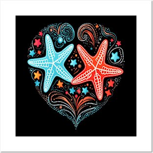 Starfish Couple Valentine Posters and Art